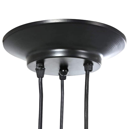 vidaXL Pendant Lamp with 3 Lamp Holders E27 Black Metal