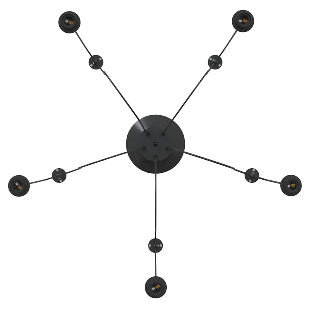 vidaXL Pendant Lamp with 5 Lamp Holders E27 Black Metal