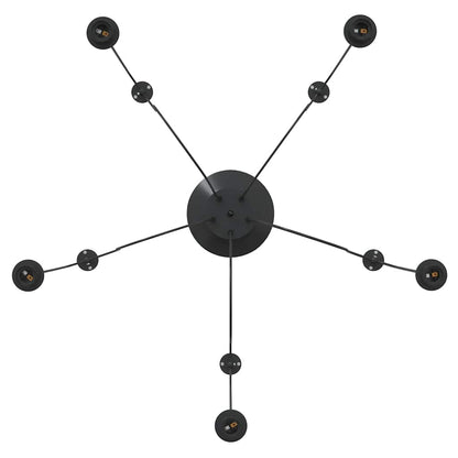 vidaXL Pendant Lamp with 5 Lamp Holders E27 Black Metal