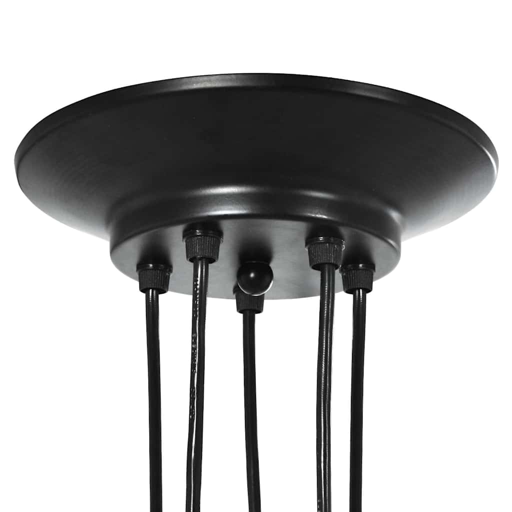 vidaXL Pendant Lamp with 5 Lamp Holders E27 Black Metal