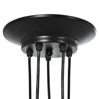 vidaXL Pendant Lamp with 5 Lamp Holders E27 Black Metal