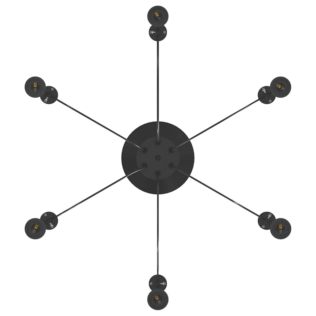 vidaXL Pendant Lamp with 6 Lamp Holders E27 Black Metal