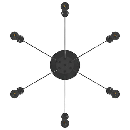 vidaXL Pendant Lamp with 6 Lamp Holders E27 Black Metal