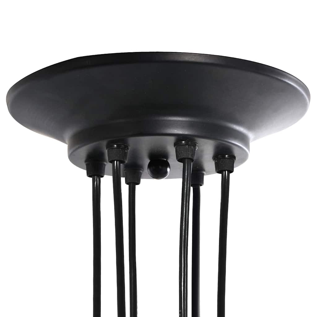 vidaXL Pendant Lamp with 6 Lamp Holders E27 Black Metal
