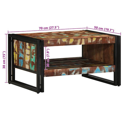 vidaXL Coffee Table Multicolour 70x50x38 cm Solid Wood Reclaimed