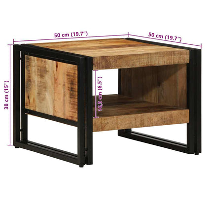 vidaXL Coffee Table 50x50x38 cm Solid Rough Wood Mango