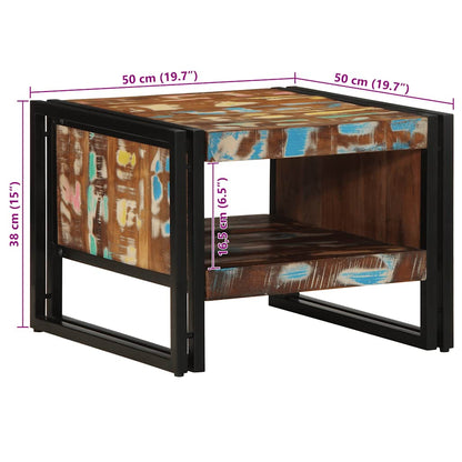 vidaXL Coffee Table Multicolour 50x50x38 cm Solid Wood Reclaimed