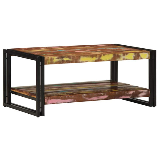 vidaXL Coffee Table Multicolour 90x50x38 cm Solid Wood Reclaimed