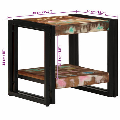 vidaXL Coffee Table Multicolour 40 x 40 x 38 cm Solid Reclaim Wood