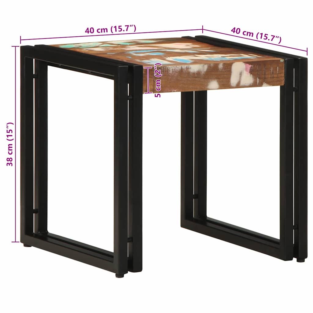 vidaXL Coffee Table Multicolour 40 x 40 x 38 cm Solid Reclaim Wood