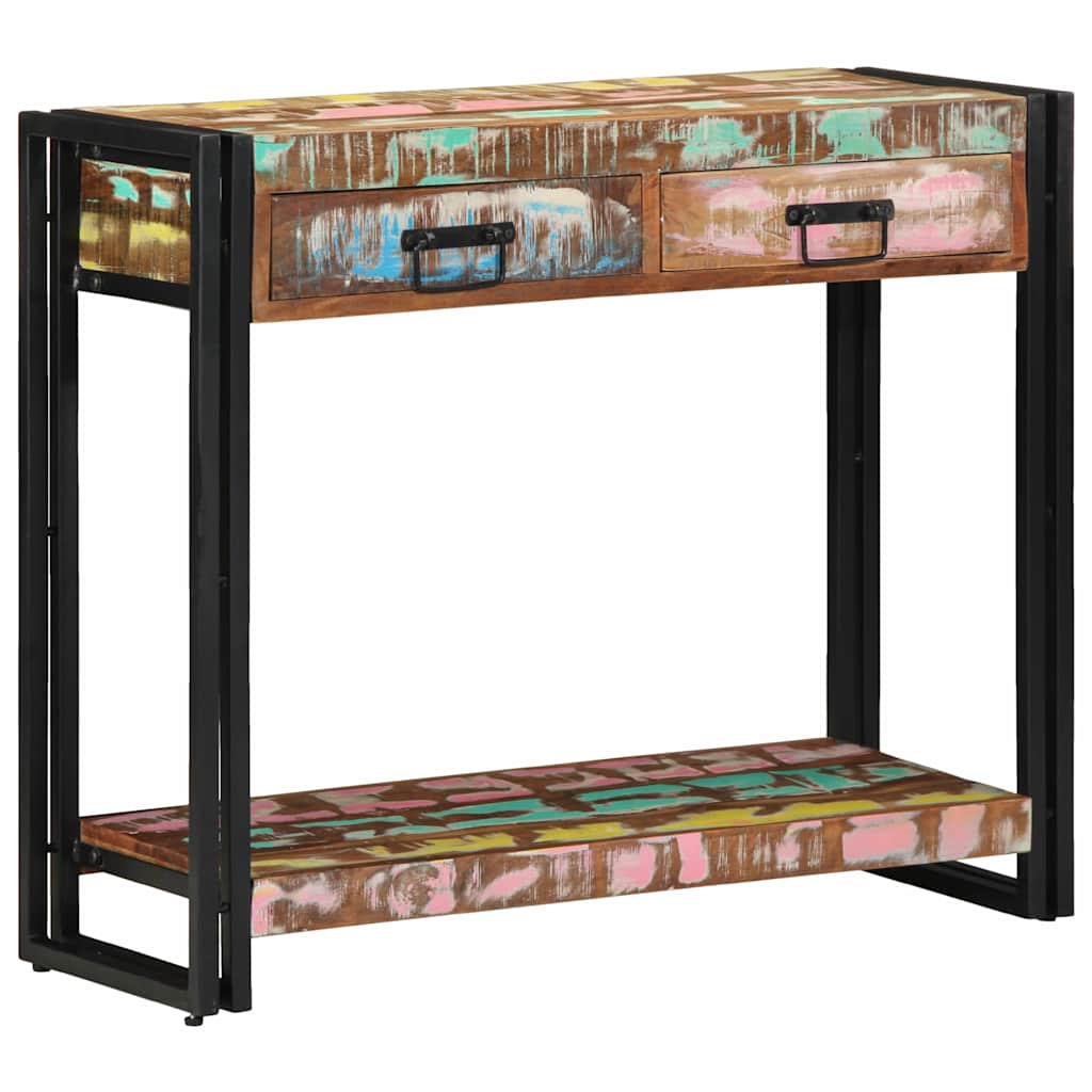 vidaXL Console Table Multicolour 90 x 33 x 75 cm Solid Reclaim Wood