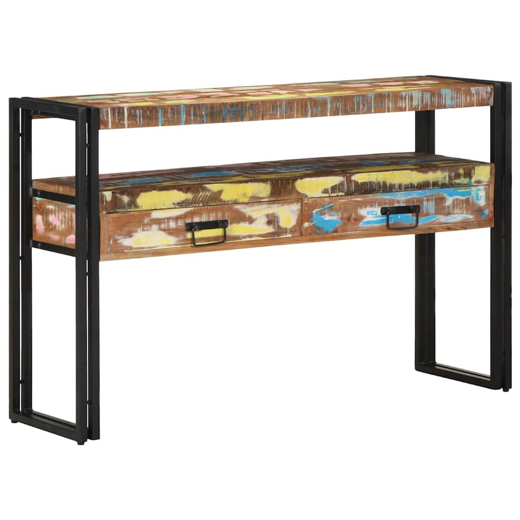 vidaXL Console Table Multicolour 120 x 33 x 75 cm Solid Reclaim Wood