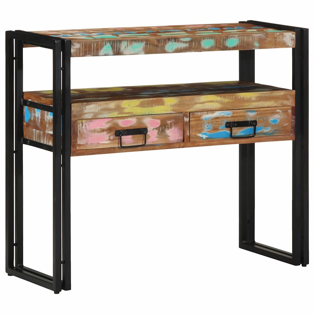 vidaXL Console Table Multicolour 90 x 33 x 75 cm Solid Reclaim Wood
