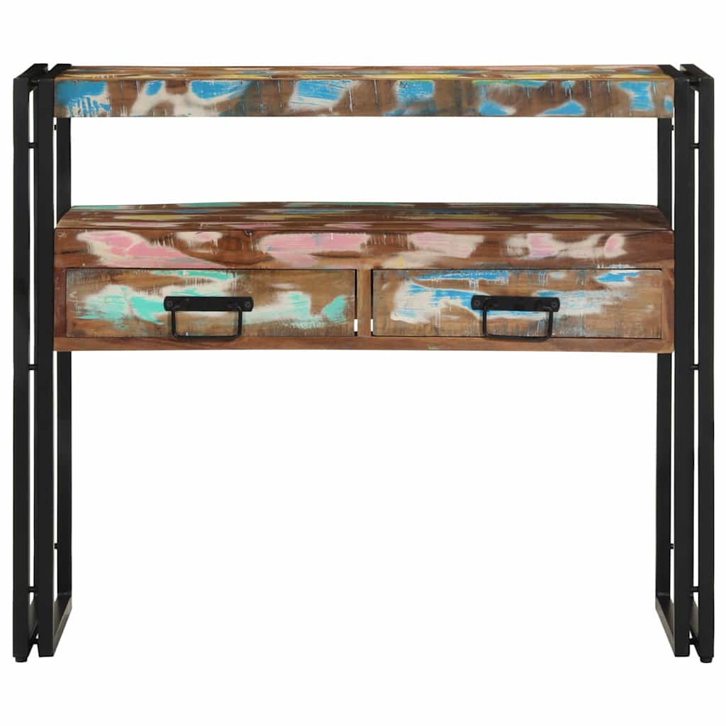 vidaXL Console Table Multicolour 90 x 33 x 75 cm Solid Reclaim Wood