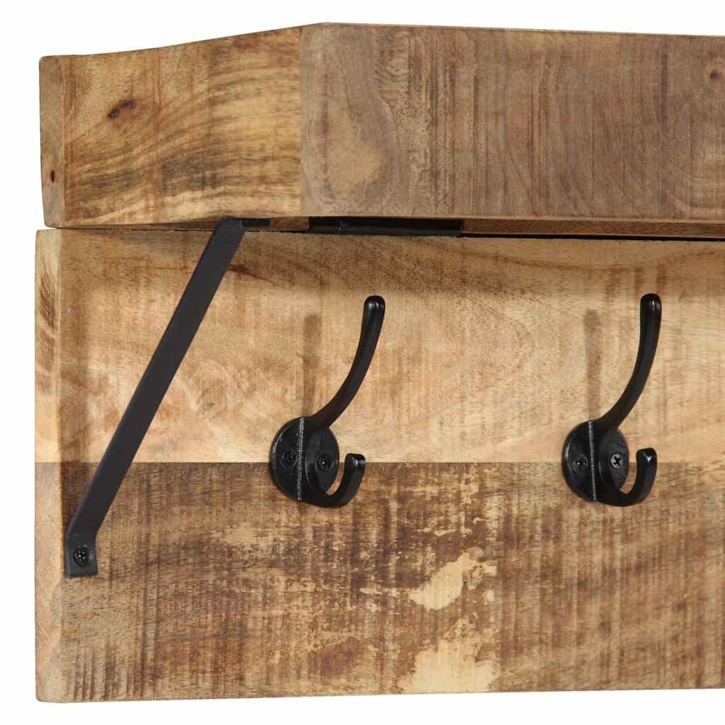 vidaXL Coat Rack Wall-mounted Brown 73 x 19 x 23 cm Solid Mango wood