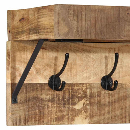 vidaXL Coat Rack Wall-mounted Brown 73 x 19 x 23 cm Solid Mango wood