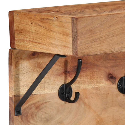 vidaXL Coat Rack Wall-mounted Brown 73 x 19 x 23 cm Solid Acacia wood