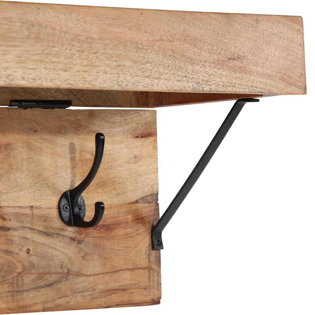vidaXL Coat Rack Wall-mounted Brown 73 x 19 x 23 cm Solid Acacia wood