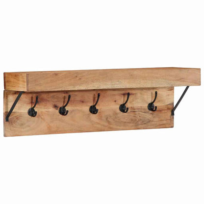 vidaXL Coat Rack Wall-mounted Brown 73 x 19 x 23 cm Solid Acacia wood