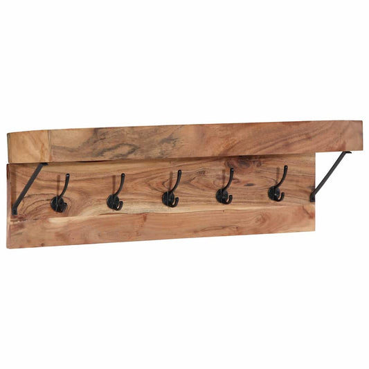 vidaXL Coat Rack with Shelf Brown 73 x 19 x 23 cm Solid Acacia wood