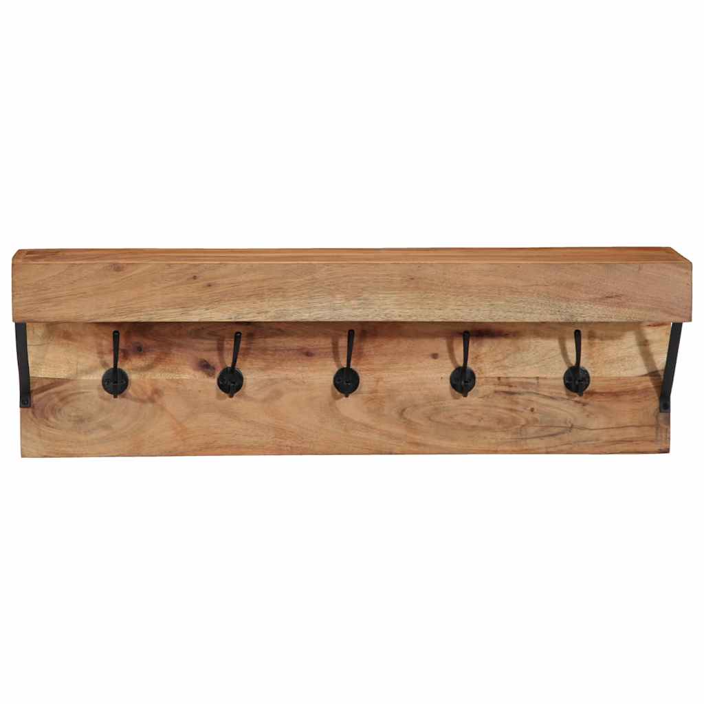 vidaXL Coat Rack Wall-mounted Brown 73 x 19 x 23 cm Solid Acacia wood