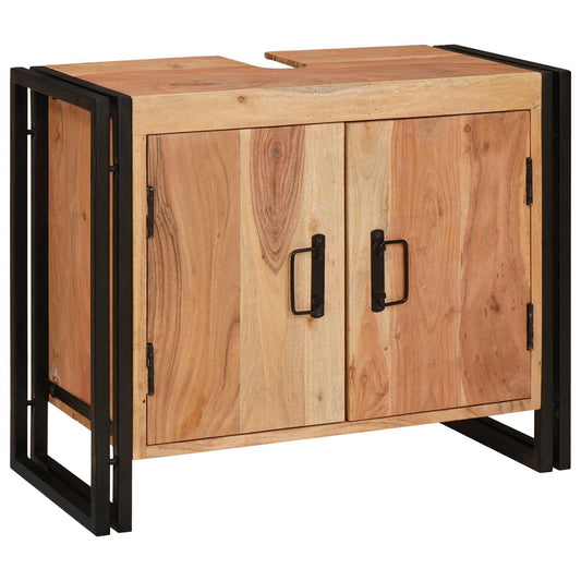 vidaXL Sink cabinet with Shelf Brown 71 x 33 x 58 cm Solid Acacia Wood