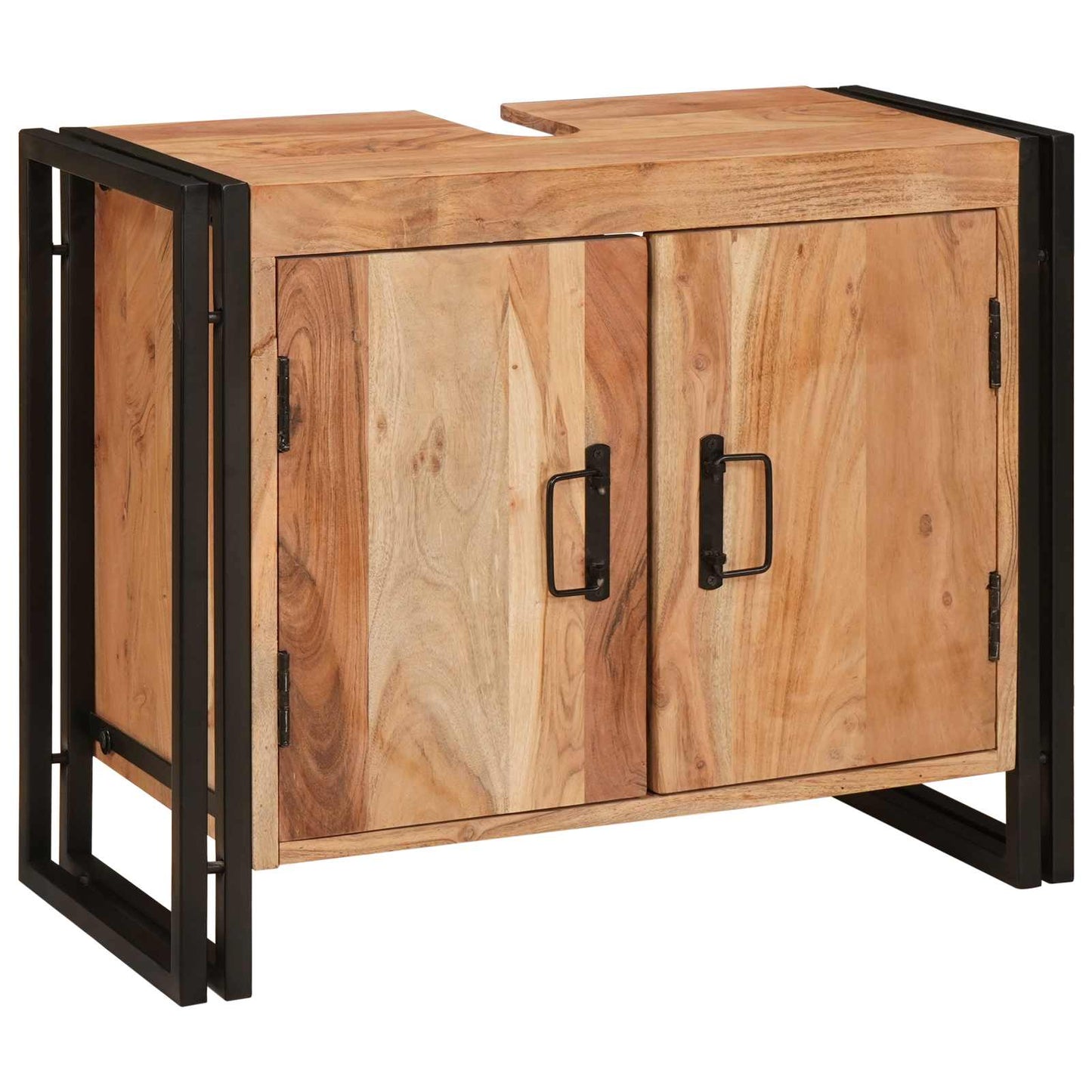 vidaXL Sink cabinet with Shelf Brown 71 x 33 x 58 cm Solid Acacia Wood
