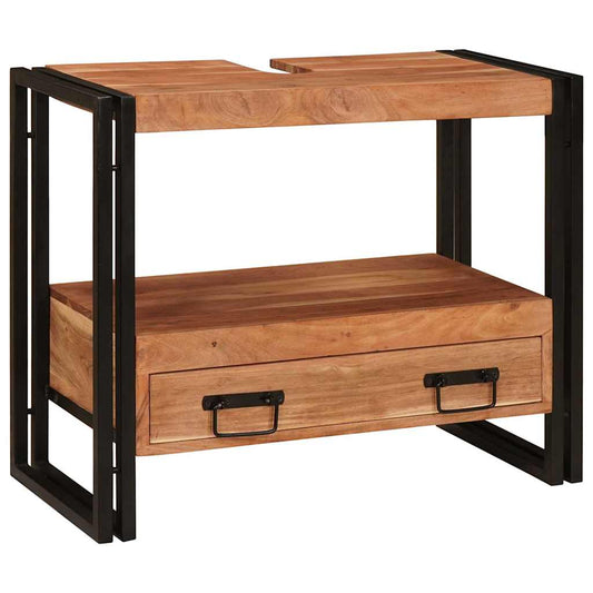 vidaXL Vanity Cabinet Brown 71 x 33 x 58 cm Solid Acacia Wood