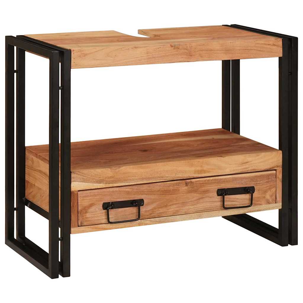 vidaXL Vanity Cabinet Brown 71 x 33 x 58 cm Solid Acacia Wood