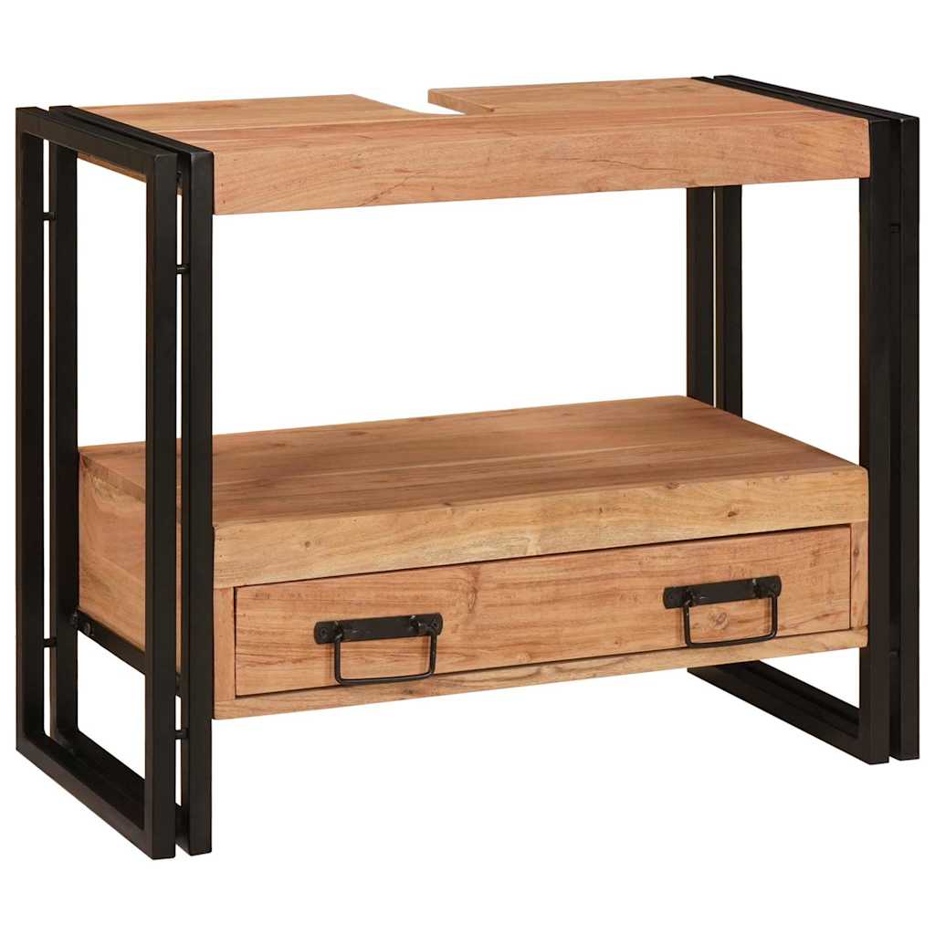 vidaXL Vanity Cabinet Brown 71 x 33 x 58 cm Solid Acacia Wood
