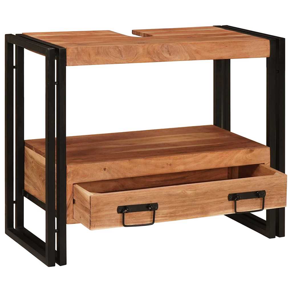 vidaXL Vanity Cabinet Brown 71 x 33 x 58 cm Solid Acacia Wood