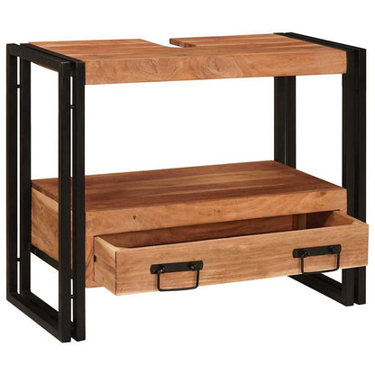 vidaXL Vanity Cabinet Brown 71 x 33 x 58 cm Solid Acacia Wood