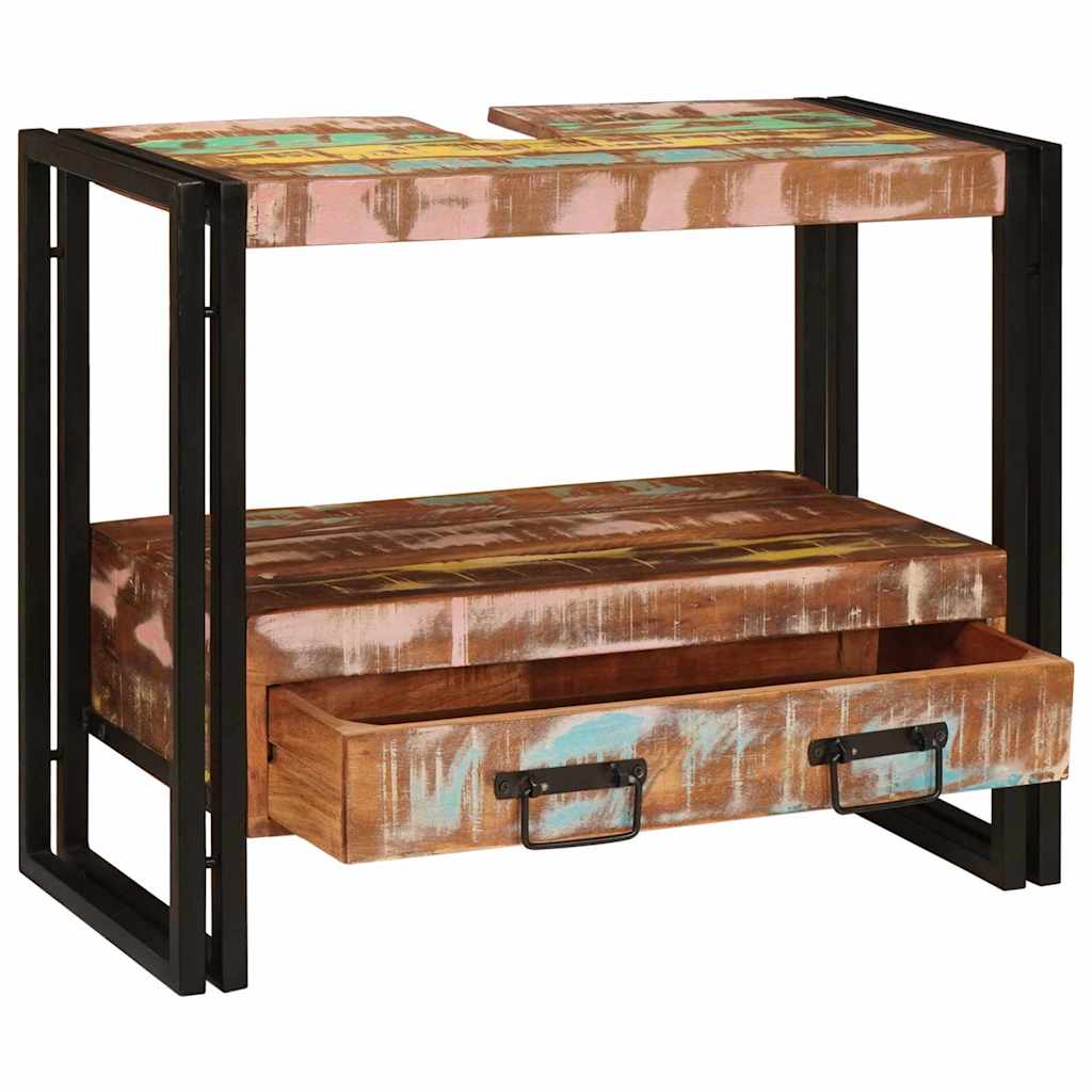 vidaXL Vanity Cabinet Multicolour 71 x 33 x 58 cm Solid Reclaim Wood
