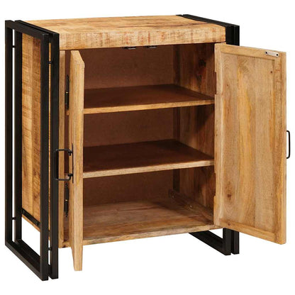 vidaXL Bedside Cabinet Brown 66 x 35 x 76 cm Soild rough mango wood