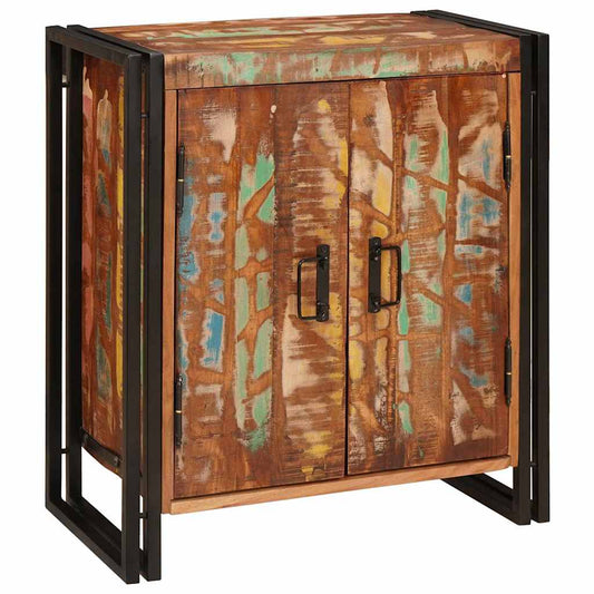 vidaXL Bedside Cabinet Multicolour Solid reclaimed wood