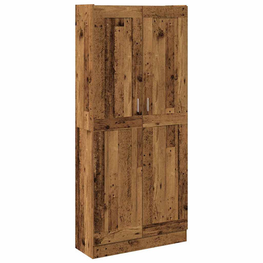 vidaXL Highboard Old Wood 82,5x30,5x185 cm Engineered Wood