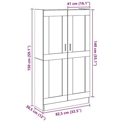 vidaXL Highboard Artisan Oak 82,5x30,5x150 cm Engineered Wood