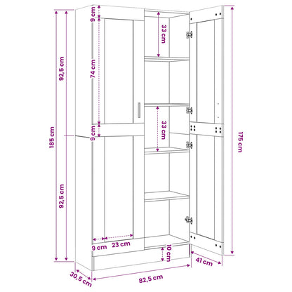 vidaXL Highboard Old Wood 82,5x30,5x185 cm Engineered Wood