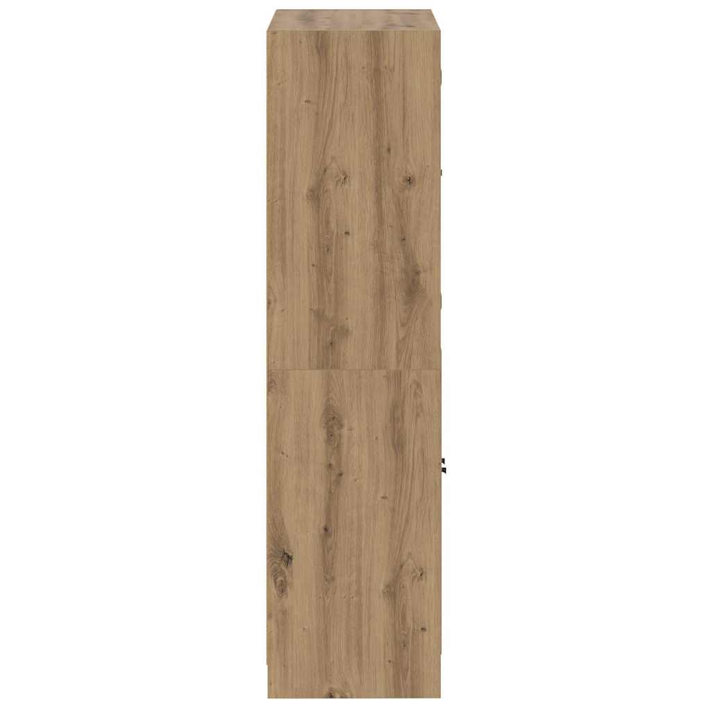 vidaXL Highboard with Doors Artisian Oak 68x37x142 cm Engineered Wood