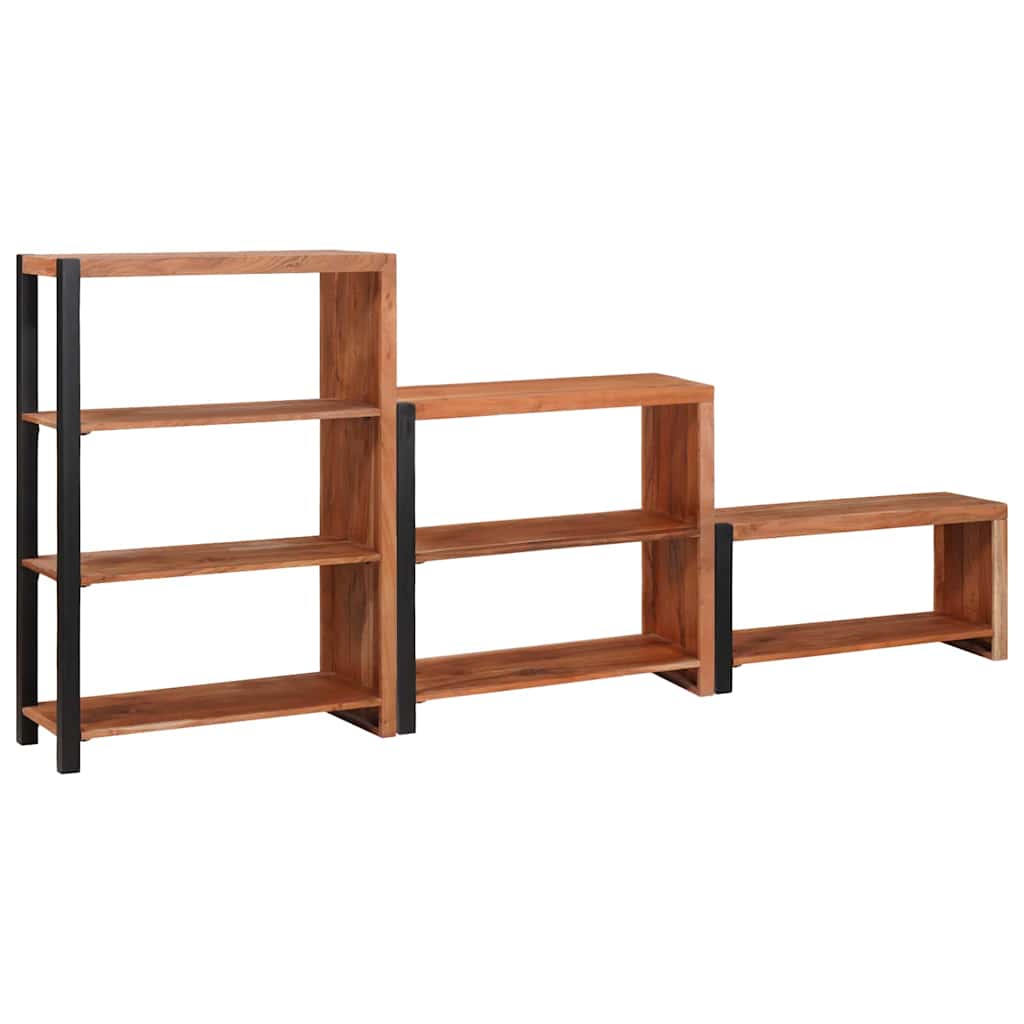 vidaXL Bookshelf 3 pcs Brown 80 x 30 x 110 cm Solid Acacia Wood