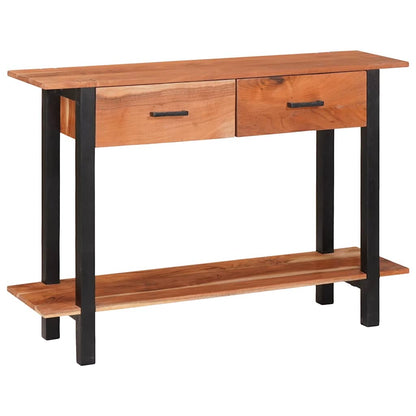 vidaXL Console Table with Drawer Brown and Black 110 x 30 x 75 cm