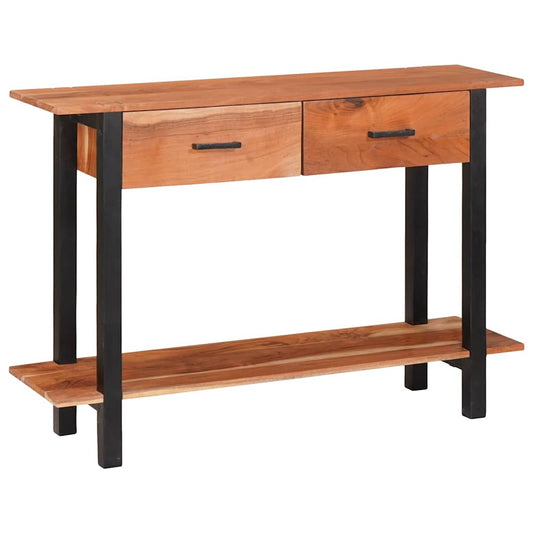 vidaXL Console Table with Drawer Brown and Black 110 x 30 x 75 cm