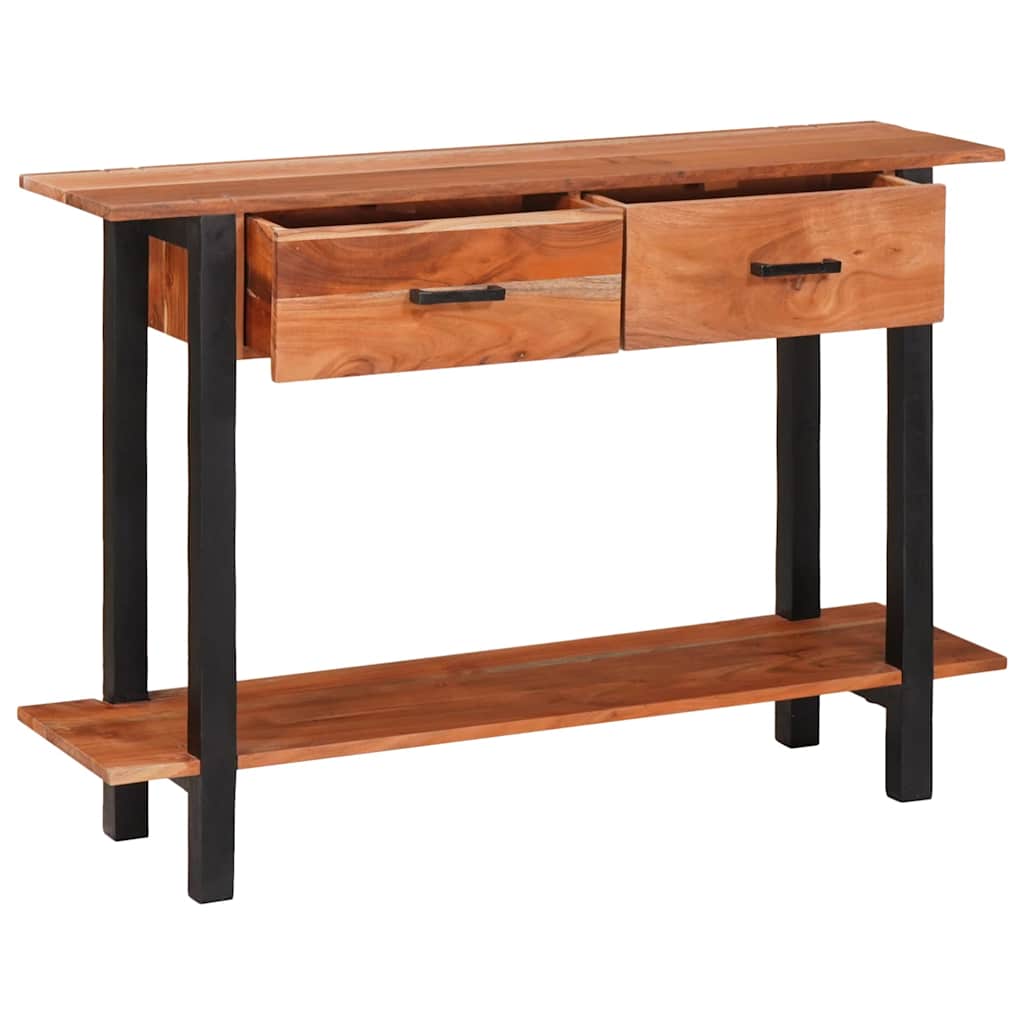 vidaXL Console Table with Drawer Brown and Black 110 x 30 x 75 cm