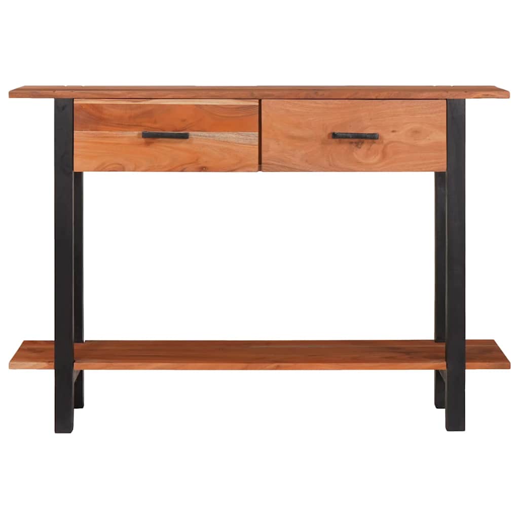 vidaXL Console Table with Drawer Brown and Black 110 x 30 x 75 cm
