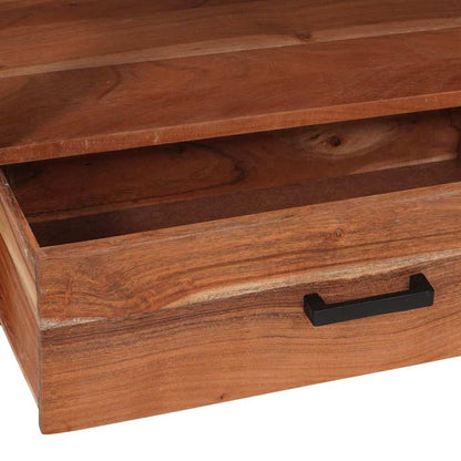 vidaXL TV Cabinet with Drawer Brown 110 x 30 x 40 cm Solid acacia wood