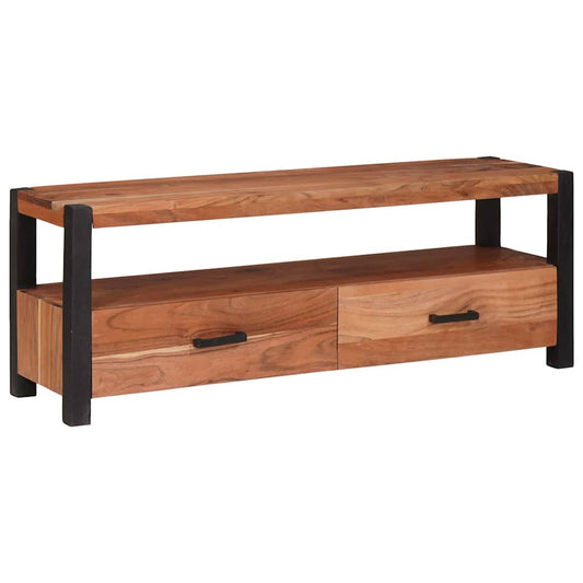 vidaXL TV Cabinet with Drawer Brown 110 x 30 x 40 cm Solid acacia wood