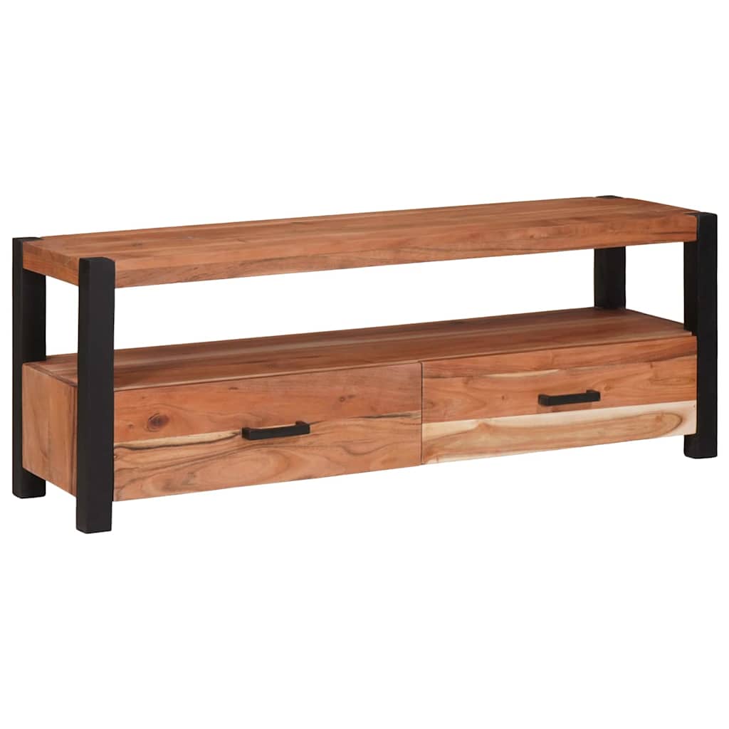 vidaXL TV Cabinet with Drawer Brown 110 x 30 x 40 cm Solid acacia wood