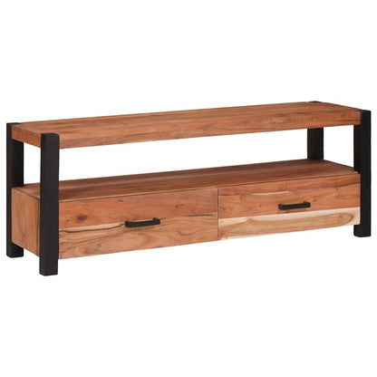 vidaXL TV Cabinet with Drawer Brown 110 x 30 x 40 cm Solid acacia wood