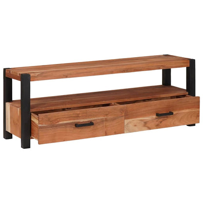 vidaXL TV Cabinet with Drawer Brown 110 x 30 x 40 cm Solid acacia wood