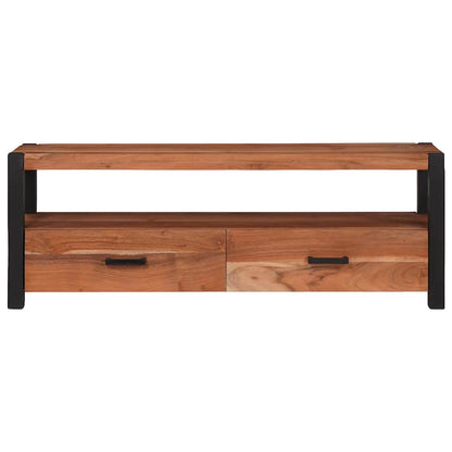vidaXL TV Cabinet with Drawer Brown 110 x 30 x 40 cm Solid acacia wood